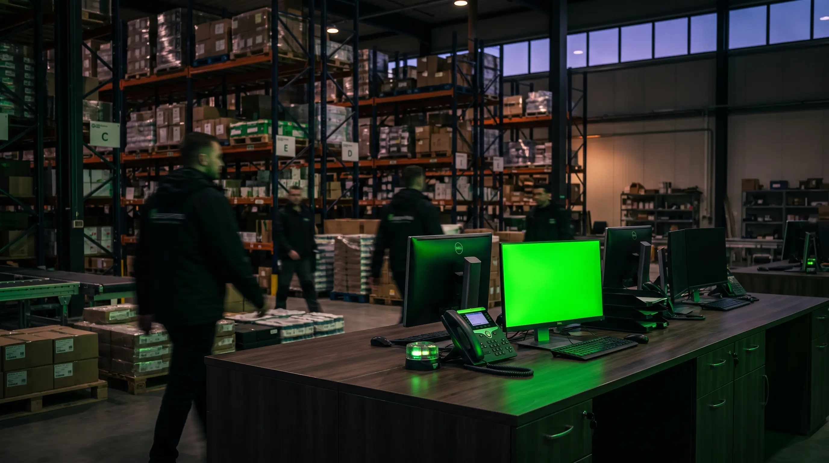 Cannabis Wholesale business at dusk with a phone ringing